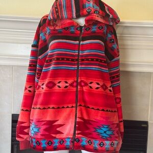 Ultra Soft Women’s Full Zip Jacket,hoodie Plush Fleece Aztec New Small/Medium